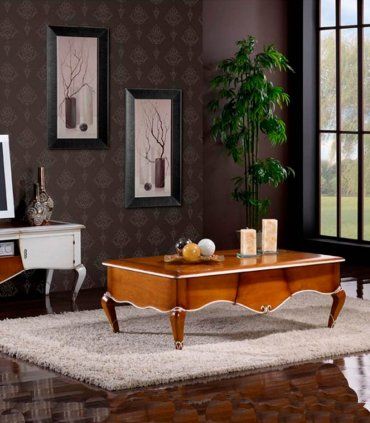 Mesa de centro clásica rectangular Baleira, salón