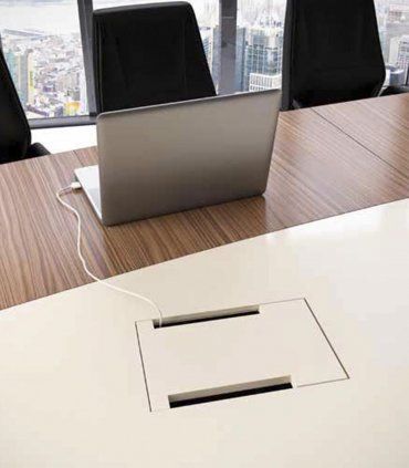Mesa de juntas oval Versus, detalle