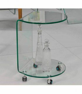 Mesa auxiliar moderna de cristal Apren