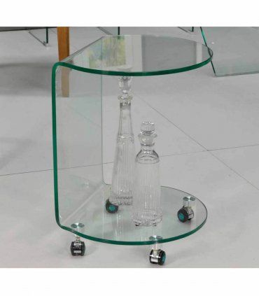 Mesa auxiliar moderna de cristal Apren