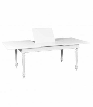 Mesa de comedor clásica blanca Bari
