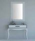 Consola moderna Esfinge Forever, lacado en blanco con porcelánico claro