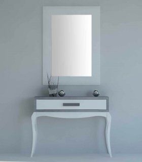 Consola moderna Esfinge Forever, lacado en blanco con porcelánico claro