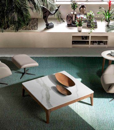 Mesa de salón contemporánea cuadrada Bellen