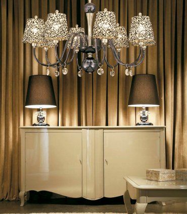 Lámpara techo negro perla bronce Vitoria, ambiente