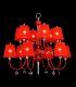 Lámpara techo roja 12 luces Vitoria
