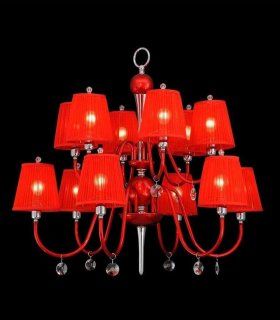 Lámpara techo roja 12 luces Vitoria