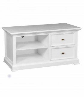 Mueble de Tv. clásico blanco 2 cajones Bari