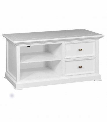 Mueble de Tv. clásico blanco 2 cajones Bari