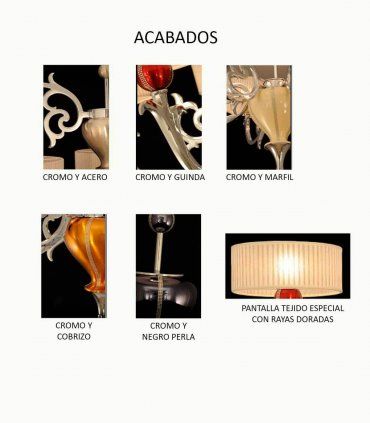 Lámpara techo clásica Alberta 3 Luces, acabados