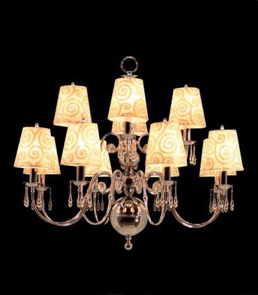 Lámpara clásica 12 luces Rodén cromo