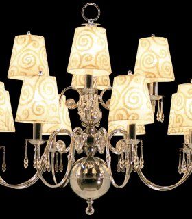 Lámpara clásica 12 luces Rodén cromo, detalle