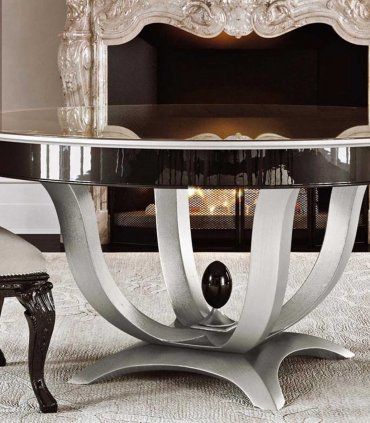 Mesa comedor redonda Art Déco Ópera, detalle