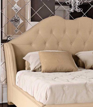 Cama tapizada capitoné Ópera, detalle