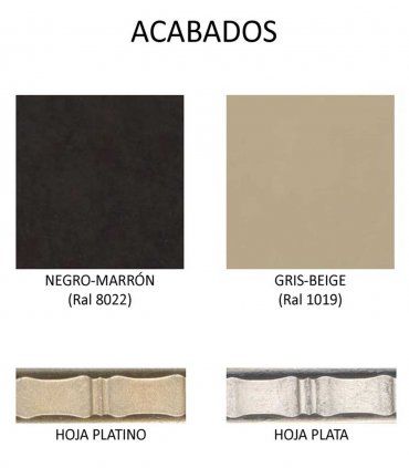 Mesita de noche Art Déco curva Ópera, acabados