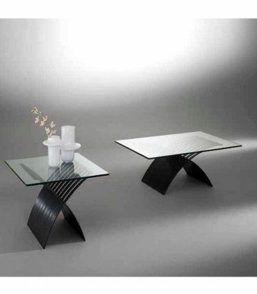 Mesa centro forja y cristal Martia
