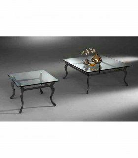 Mesa centro forja y cristal Otavia