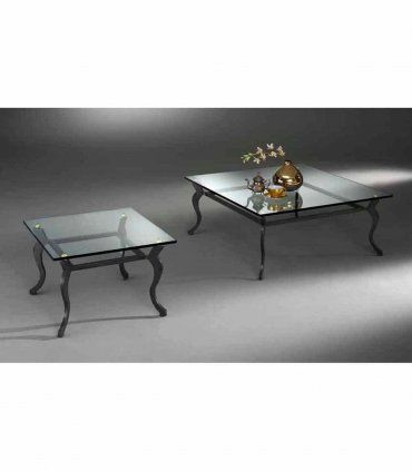 Mesa centro forja y cristal Otavia