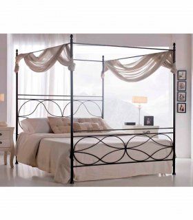 Cama de forja con dosel Turia