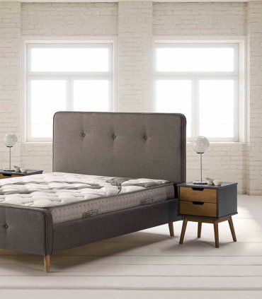 Mesita de noche moderna gris Boriquén