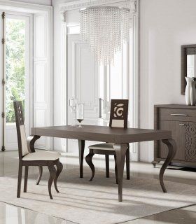 Mesa de comedor moderna Dorate, roble fumé