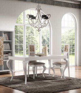 Mesa de comedor moderna Dorate, blanco roble