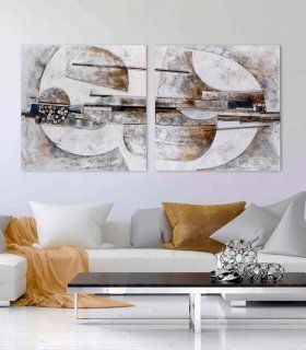 Cuadro abstracto díptico Aker en Ámbar Muebles