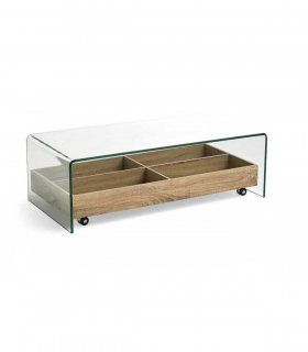 Mesa centro de cristal moderna Mirna