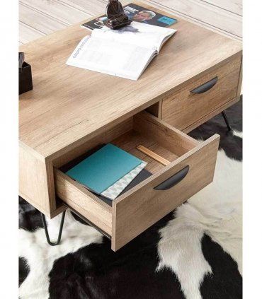 Mesa salón rectangular industrial Luben
