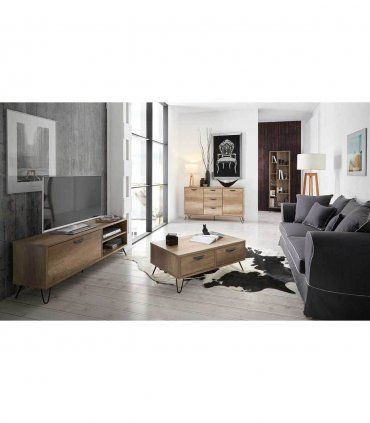 Mesa salón rectangular industrial Luben