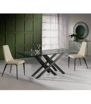 Mesa de comedor de cristal Taima
