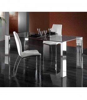 Mesa de comedor de cristal Malibú