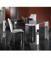 Mesa de comedor de cristal Malibú