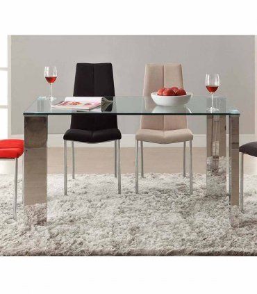 Mesa de comedor de cristal Malibú