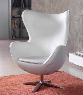 Sillón Egg blanco ecopiel