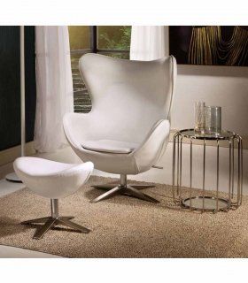 Sillón Egg blanco ecopiel