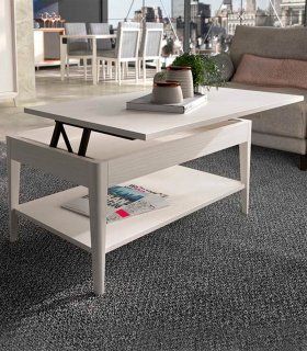 Mesa de salón elevable Estoril, abierta