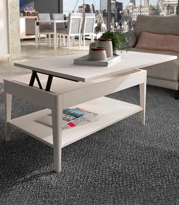 Mesa de salón elevable Estoril, abierta