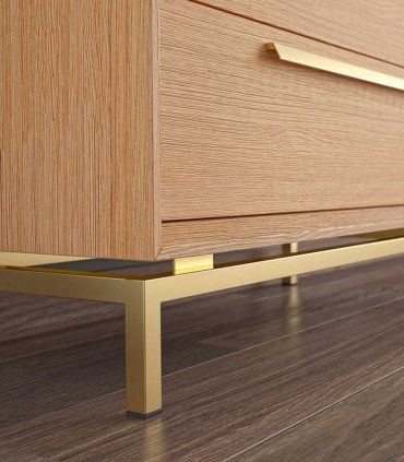 Mueble de televisión  Estoril, acabado dorado