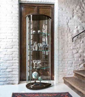 Vitrina moderna Olivella, roble oscuro