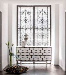 Aparador moderno Honey, lacado blanco