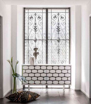 Aparador moderno Honey, lacado blanco