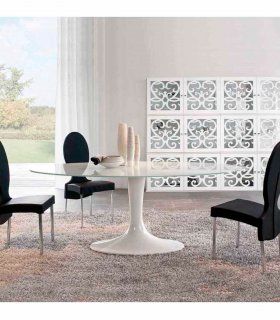 Mesa de comedor de cristal Asia