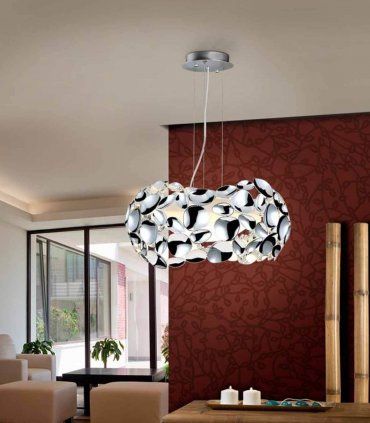 Lámpara de techo cromo Narisa, 3 luces