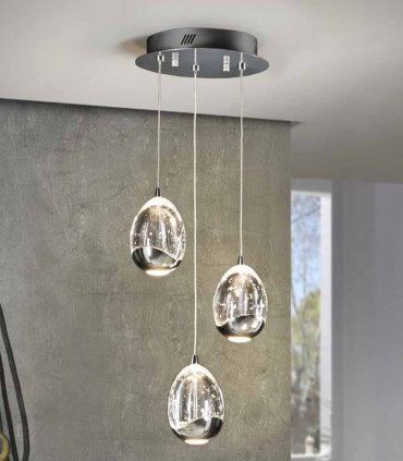 Lámpara colgante 3 luces Rocío