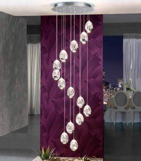 Lámpara colgante moderno 14 luces cromo Rocío