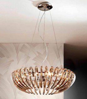 Lámpara moderna de cristal champagne 12 luces Ariadna