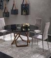 Mesa redonda de comedor con cristal York