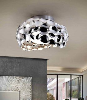 Plafón de techo cromo led Narisa, 3 luces
