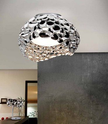 Plafón de techo cromo led Narisa, 5 luces